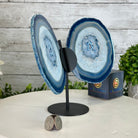 Blue Agate "Butterfly Wings" on stand, 7.5" Tall #5050BL-069 - Brazil GemsBrazil GemsBlue Agate "Butterfly Wings" on stand, 7.5" Tall #5050BL-069Agate Butterfly Wings5050BL-069