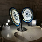 Blue Agate "Butterfly Wings" on stand, 7.5" Tall #5050BL-069 - Brazil GemsBrazil GemsBlue Agate "Butterfly Wings" on stand, 7.5" Tall #5050BL-069Agate Butterfly Wings5050BL-069