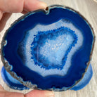 Blue Agate Coasters w/ silicone bumpers, 3.5" to 4.5" each, 4-piece set Model #5204BLUE by Brazil Gems - Brazil GemsBrazil GemsBlue Agate Coasters w/ silicone bumpers, 3.5" to 4.5" each, 4-piece set Model #5204BLUE by Brazil GemsCoaster Sets5204BLUE