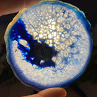 Blue Agate Coasters w/ silicone bumpers, 3.5" to 4.5" each, 4-piece set Model #5204BLUE by Brazil Gems - Brazil GemsBrazil GemsBlue Agate Coasters w/ silicone bumpers, 3.5" to 4.5" each, 4-piece set Model #5204BLUE by Brazil GemsCoaster Sets5204BLUE