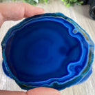 Blue Agate Coasters w/ silicone bumpers, 3.5" to 4.5" each, 4-piece set Model #5204BLUE by Brazil Gems - Brazil GemsBrazil GemsBlue Agate Coasters w/ silicone bumpers, 3.5" to 4.5" each, 4-piece set Model #5204BLUE by Brazil GemsCoaster Sets5204BLUE