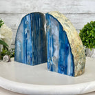 Blue Dyed Brazilian Agate Stone Bookends, 10.4 lbs & 6.7" tall #5151BL-037 - Brazil GemsBrazil GemsBlue Dyed Brazilian Agate Stone Bookends, 10.4 lbs & 6.7" tall #5151BL-037Bookends5151BL-037
