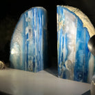 Blue Dyed Brazilian Agate Stone Bookends, 10.4 lbs & 6.7" tall #5151BL-037 - Brazil GemsBrazil GemsBlue Dyed Brazilian Agate Stone Bookends, 10.4 lbs & 6.7" tall #5151BL-037Bookends5151BL-037