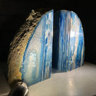Blue Dyed Brazilian Agate Stone Bookends, 10.4 lbs & 6.7" tall #5151BL-037 - Brazil GemsBrazil GemsBlue Dyed Brazilian Agate Stone Bookends, 10.4 lbs & 6.7" tall #5151BL-037Bookends5151BL-037