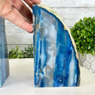 Blue Dyed Brazilian Agate Stone Bookends, 10.4 lbs & 6.7" tall #5151BL-037 - Brazil GemsBrazil GemsBlue Dyed Brazilian Agate Stone Bookends, 10.4 lbs & 6.7" tall #5151BL-037Bookends5151BL-037