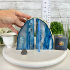 Blue Dyed Brazilian Agate Stone Bookends, 10.4 lbs & 6.7" tall #5151BL-037 - Brazil GemsBrazil GemsBlue Dyed Brazilian Agate Stone Bookends, 10.4 lbs & 6.7" tall #5151BL-037Bookends5151BL-037