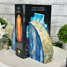 Blue Dyed Brazilian Agate Stone Bookends, 10.4 lbs & 6.7" tall #5151BL-037 - Brazil GemsBrazil GemsBlue Dyed Brazilian Agate Stone Bookends, 10.4 lbs & 6.7" tall #5151BL-037Bookends5151BL-037