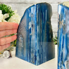 Blue Dyed Brazilian Agate Stone Bookends, 10.4 lbs & 6.7" tall #5151BL-037 - Brazil GemsBrazil GemsBlue Dyed Brazilian Agate Stone Bookends, 10.4 lbs & 6.7" tall #5151BL-037Bookends5151BL-037