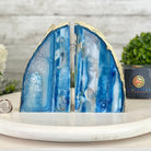 Blue Dyed Brazilian Agate Stone Bookends, 10.4 lbs & 6.7" tall #5151BL-037 - Brazil GemsBrazil GemsBlue Dyed Brazilian Agate Stone Bookends, 10.4 lbs & 6.7" tall #5151BL-037Bookends5151BL-037