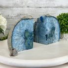 Blue Dyed Brazilian Agate Stone Bookends, 9.4 lbs & 5.5" tall #5151BL-039 - Brazil GemsBrazil GemsBlue Dyed Brazilian Agate Stone Bookends, 9.4 lbs & 5.5" tall #5151BL-039Bookends5151BL-039