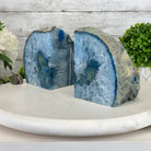 Blue Dyed Brazilian Agate Stone Bookends, 9.4 lbs & 5.5" tall #5151BL-039 - Brazil GemsBrazil GemsBlue Dyed Brazilian Agate Stone Bookends, 9.4 lbs & 5.5" tall #5151BL-039Bookends5151BL-039