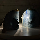 Blue Dyed Brazilian Agate Stone Bookends, 9.4 lbs & 5.5" tall #5151BL-039 - Brazil GemsBrazil GemsBlue Dyed Brazilian Agate Stone Bookends, 9.4 lbs & 5.5" tall #5151BL-039Bookends5151BL-039