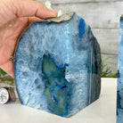 Blue Dyed Brazilian Agate Stone Bookends, 9.4 lbs & 5.5" tall #5151BL-039 - Brazil GemsBrazil GemsBlue Dyed Brazilian Agate Stone Bookends, 9.4 lbs & 5.5" tall #5151BL-039Bookends5151BL-039