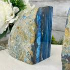Blue Dyed Brazilian Agate Stone Bookends, 9.7 lbs & 5" tall #5151BL-041 - Brazil GemsBrazil GemsBlue Dyed Brazilian Agate Stone Bookends, 9.7 lbs & 5" tall #5151BL-041Bookends5151BL-041
