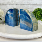 Blue Dyed Brazilian Agate Stone Bookends, 9.7 lbs & 5" tall #5151BL-041 - Brazil GemsBrazil GemsBlue Dyed Brazilian Agate Stone Bookends, 9.7 lbs & 5" tall #5151BL-041Bookends5151BL-041