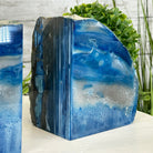 Blue Dyed Brazilian Agate Stone Bookends, 9.7 lbs & 5" tall #5151BL-041 - Brazil GemsBrazil GemsBlue Dyed Brazilian Agate Stone Bookends, 9.7 lbs & 5" tall #5151BL-041Bookends5151BL-041