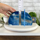 Blue Dyed Brazilian Agate Stone Bookends, 9.7 lbs & 5" tall #5151BL-041 - Brazil GemsBrazil GemsBlue Dyed Brazilian Agate Stone Bookends, 9.7 lbs & 5" tall #5151BL-041Bookends5151BL-041