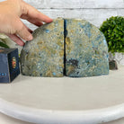 Blue Dyed Brazilian Agate Stone Bookends, 9.7 lbs & 5" tall #5151BL-041 - Brazil GemsBrazil GemsBlue Dyed Brazilian Agate Stone Bookends, 9.7 lbs & 5" tall #5151BL-041Bookends5151BL-041