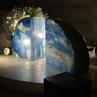 Blue Dyed Brazilian Agate Stone Bookends, 9.7 lbs & 5" tall #5151BL-041 - Brazil GemsBrazil GemsBlue Dyed Brazilian Agate Stone Bookends, 9.7 lbs & 5" tall #5151BL-041Bookends5151BL-041