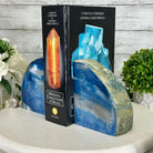 Blue Dyed Brazilian Agate Stone Bookends, 9.7 lbs & 5" tall #5151BL-041 - Brazil GemsBrazil GemsBlue Dyed Brazilian Agate Stone Bookends, 9.7 lbs & 5" tall #5151BL-041Bookends5151BL-041