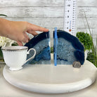 Blue Dyed Brazilian Agate Stone Bookends, 9.7 lbs & 5.5" tall #5151BL-035 - Brazil GemsBrazil GemsBlue Dyed Brazilian Agate Stone Bookends, 9.7 lbs & 5.5" tall #5151BL-035Bookends5151BL-035
