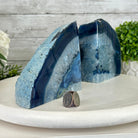 Blue Dyed Brazilian Agate Stone Bookends, 9.7 lbs & 5.5" tall #5151BL-035 - Brazil GemsBrazil GemsBlue Dyed Brazilian Agate Stone Bookends, 9.7 lbs & 5.5" tall #5151BL-035Bookends5151BL-035