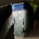 Blue Dyed Brazilian Agate Stone Bookends, 9.7 lbs & 5.5" tall #5151BL-035 - Brazil GemsBrazil GemsBlue Dyed Brazilian Agate Stone Bookends, 9.7 lbs & 5.5" tall #5151BL-035Bookends5151BL-035