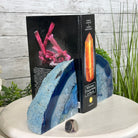 Blue Dyed Brazilian Agate Stone Bookends, 9.7 lbs & 5.5" tall #5151BL-035 - Brazil GemsBrazil GemsBlue Dyed Brazilian Agate Stone Bookends, 9.7 lbs & 5.5" tall #5151BL-035Bookends5151BL-035