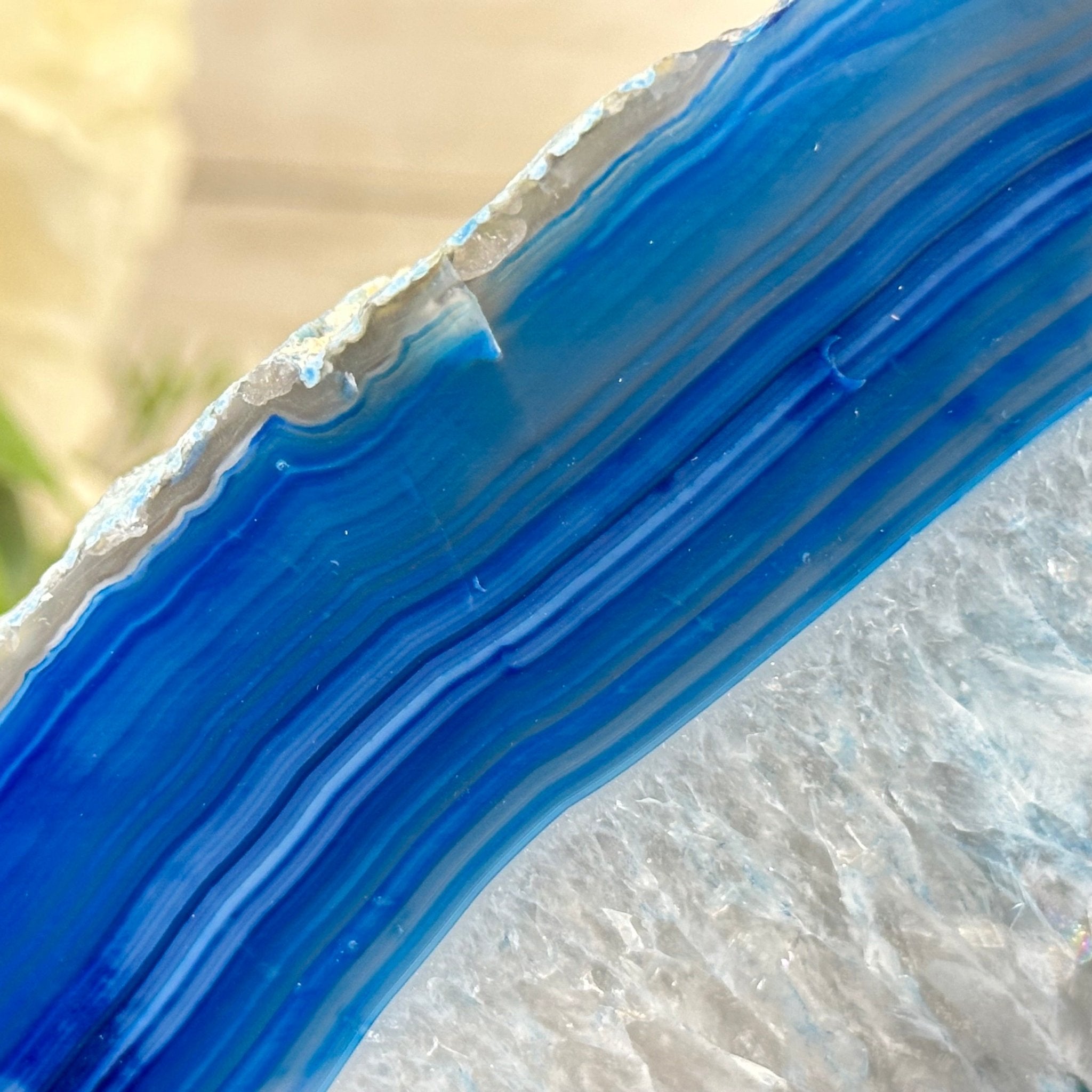 Blue Dyed Brazilian Agate Stone Bookends, 9.7 lbs & 5.5" tall #5151BL-035 - Brazil GemsBrazil GemsBlue Dyed Brazilian Agate Stone Bookends, 9.7 lbs & 5.5" tall #5151BL-035Bookends5151BL-035