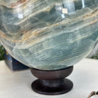 Blue Onyx Quartz Sphere on a Wood Stand, 9.9 lbs & 6.9" Tall #5635 - 0005 - Brazil GemsBrazil GemsBlue Onyx Quartz Sphere on a Wood Stand, 9.9 lbs & 6.9" Tall #5635 - 0005Spheres5635 - 0005
