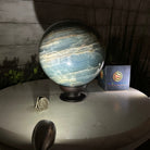 Blue Onyx Quartz Sphere on a Wood Stand, 9.9 lbs & 6.9" Tall #5635 - 0005 - Brazil GemsBrazil GemsBlue Onyx Quartz Sphere on a Wood Stand, 9.9 lbs & 6.9" Tall #5635 - 0005Spheres5635 - 0005