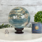 Blue Onyx Quartz Sphere on a Wood Stand, 9.9 lbs & 6.9" Tall #5635 - 0005 - Brazil GemsBrazil GemsBlue Onyx Quartz Sphere on a Wood Stand, 9.9 lbs & 6.9" Tall #5635 - 0005Spheres5635 - 0005