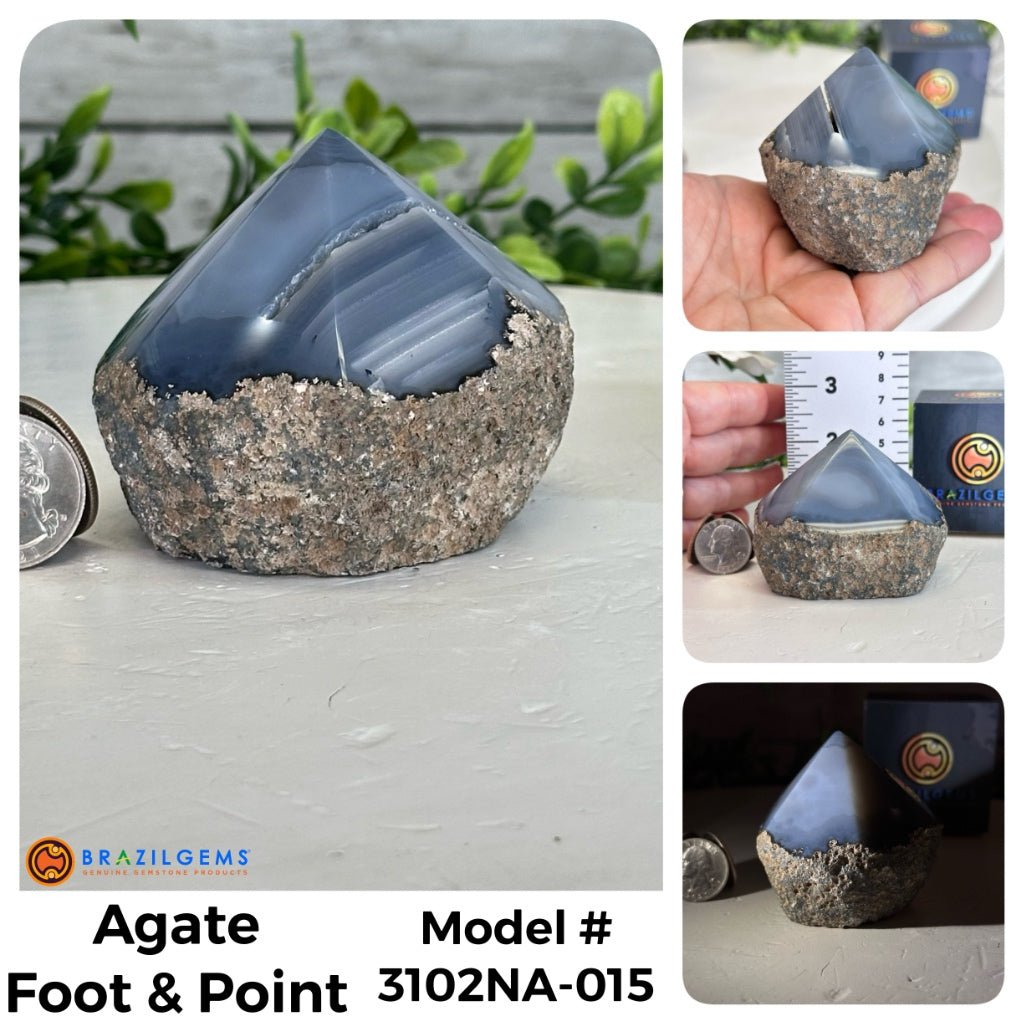 Brazilian Agate Foot & Point Crystals, Various Options #3102NA - Brazil GemsBrazil GemsBrazilian Agate Foot & Point Crystals, Various Options #3102NACrystal Points3102NA-015