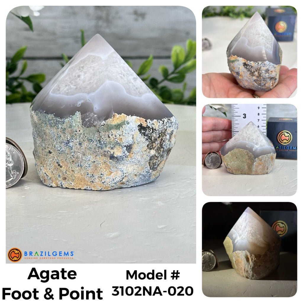 Brazilian Agate Foot & Point Crystals, Various Options #3102NA - Brazil GemsBrazil GemsBrazilian Agate Foot & Point Crystals, Various Options #3102NACrystal Points3102NA-020
