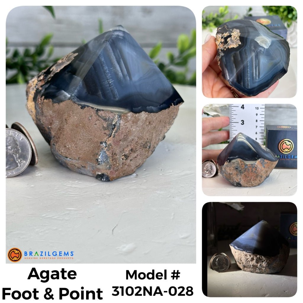 Brazilian Agate Foot & Point Crystals, Various Options #3102NA - Brazil GemsBrazil GemsBrazilian Agate Foot & Point Crystals, Various Options #3102NACrystal Points3102NA-028