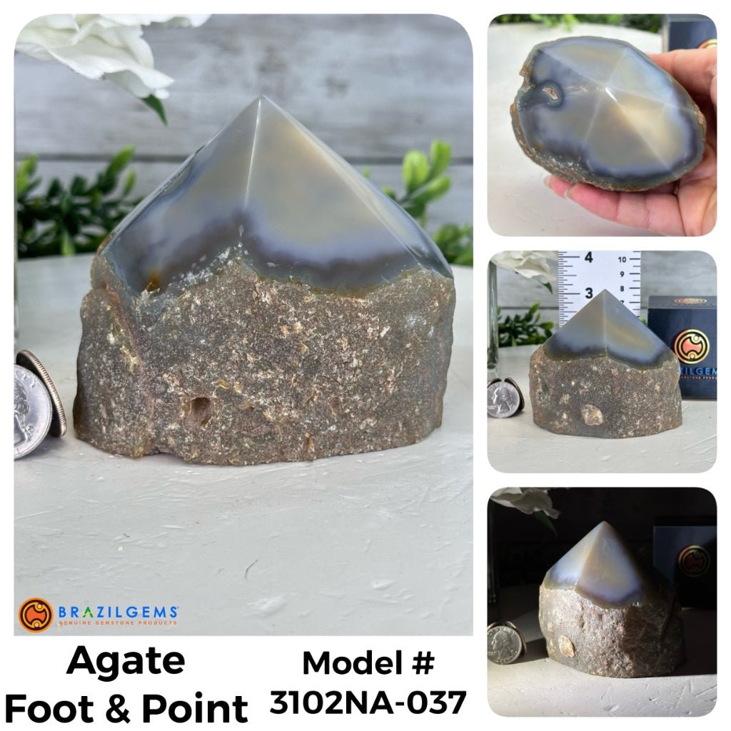 Brazilian Agate Foot & Point Crystals, Various Options #3102NA - Brazil GemsBrazil GemsBrazilian Agate Foot & Point Crystals, Various Options #3102NACrystal Points3102NA-037