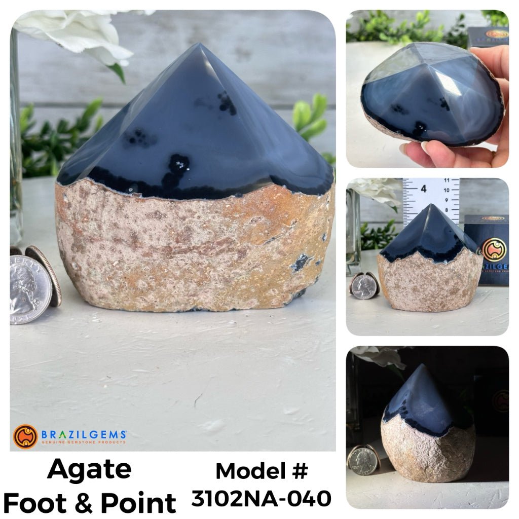Brazilian Agate Foot & Point Crystals, Various Options #3102NA - Brazil GemsBrazil GemsBrazilian Agate Foot & Point Crystals, Various Options #3102NACrystal Points3102NA-040