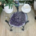 Brazilian Amethyst Geode Side Table, 31.1 lbs, 21.75" Tall #1384-0033 - Brazil GemsBrazil GemsBrazilian Amethyst Geode Side Table, 31.1 lbs, 21.75" Tall #1384-0033Tables: Side1384-0033