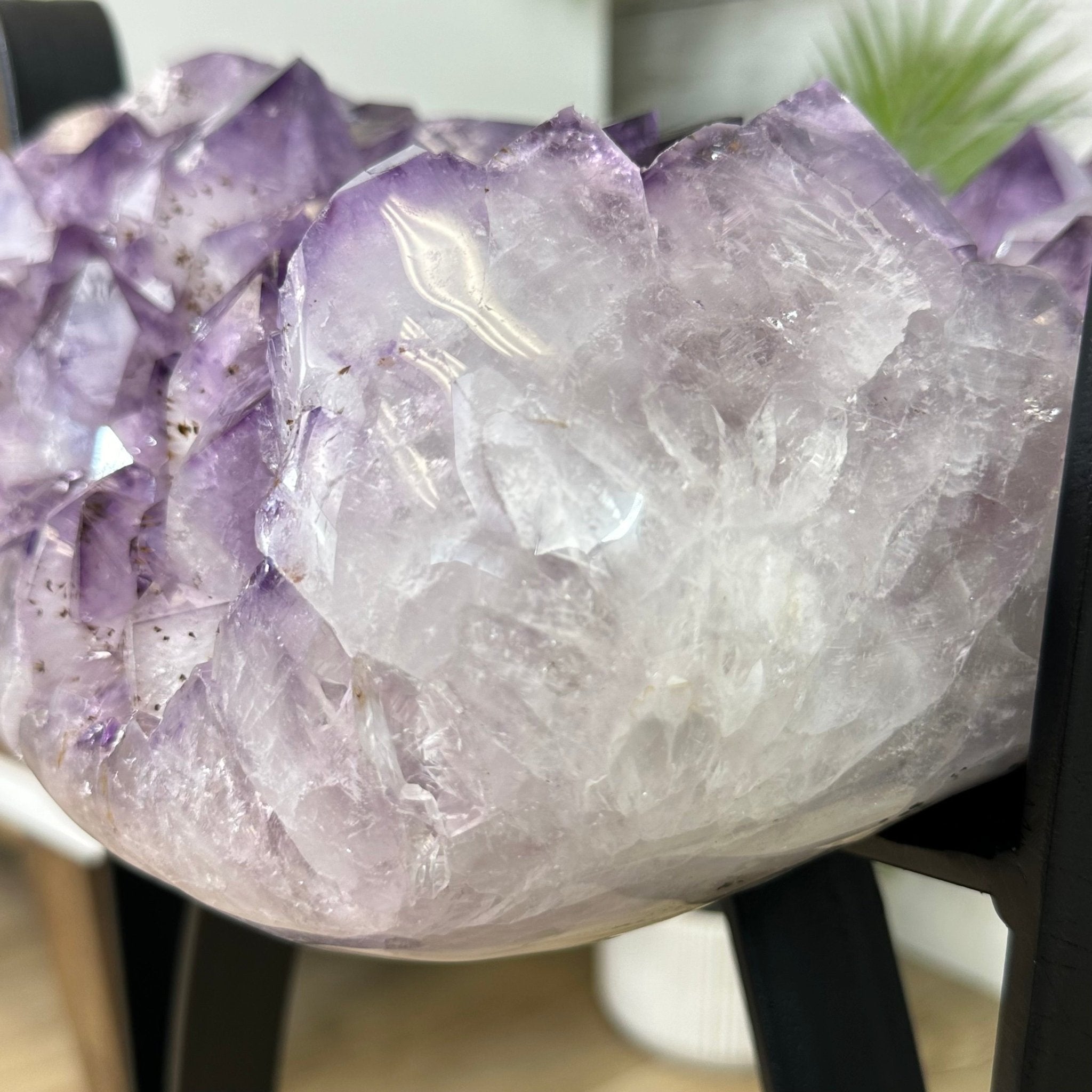 Brazilian Amethyst Geode Side Table, 39.6 lbs, 21.7" Tall #1384-0036 - Brazil GemsBrazil GemsBrazilian Amethyst Geode Side Table, 39.6 lbs, 21.7" Tall #1384-0036Tables: Side1384-0036