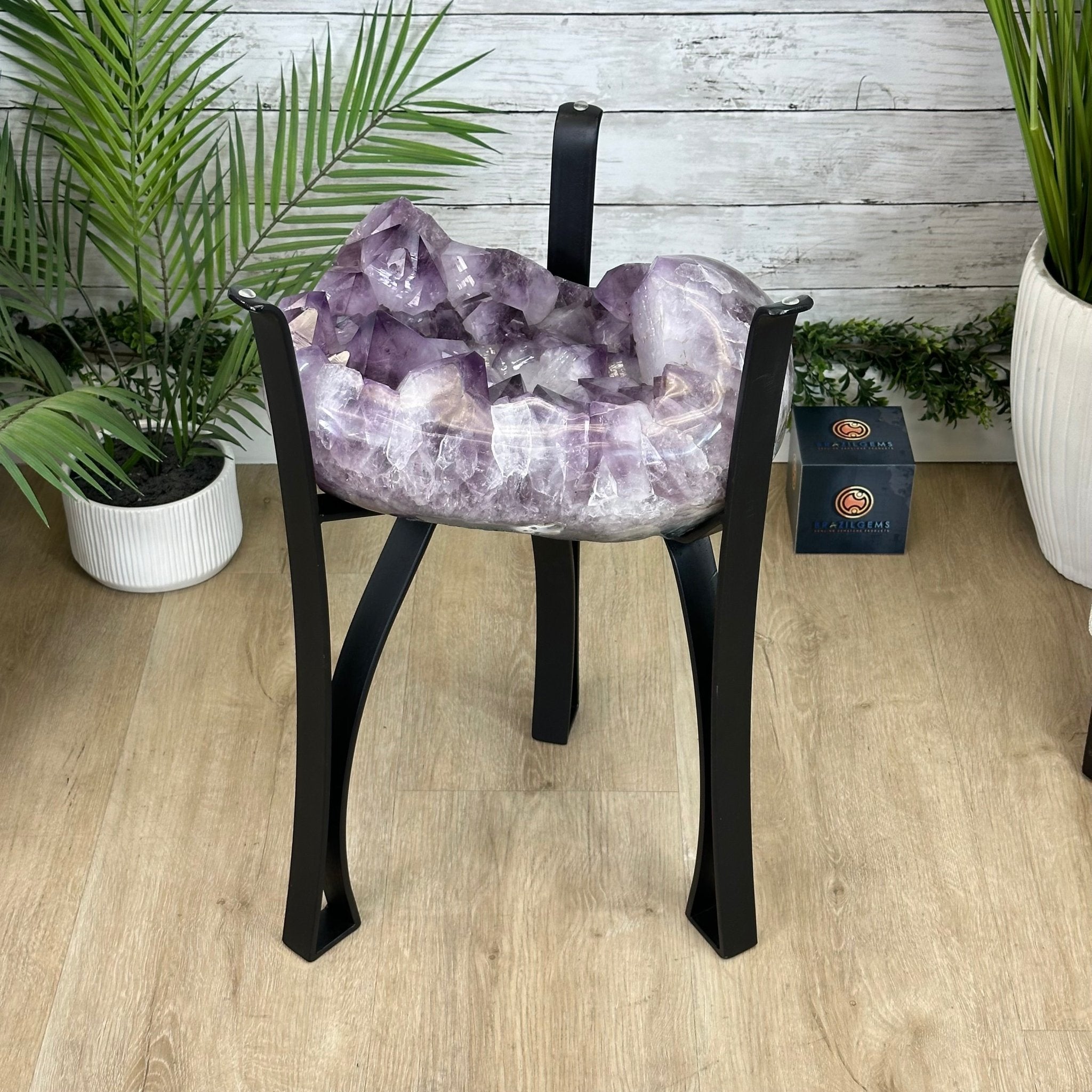 Brazilian Amethyst Geode Side Table, 57 lbs, 21.7" Tall #1384-0038 - Brazil GemsBrazil GemsBrazilian Amethyst Geode Side Table, 57 lbs, 21.7" Tall #1384-0038Tables: Side1384-0038