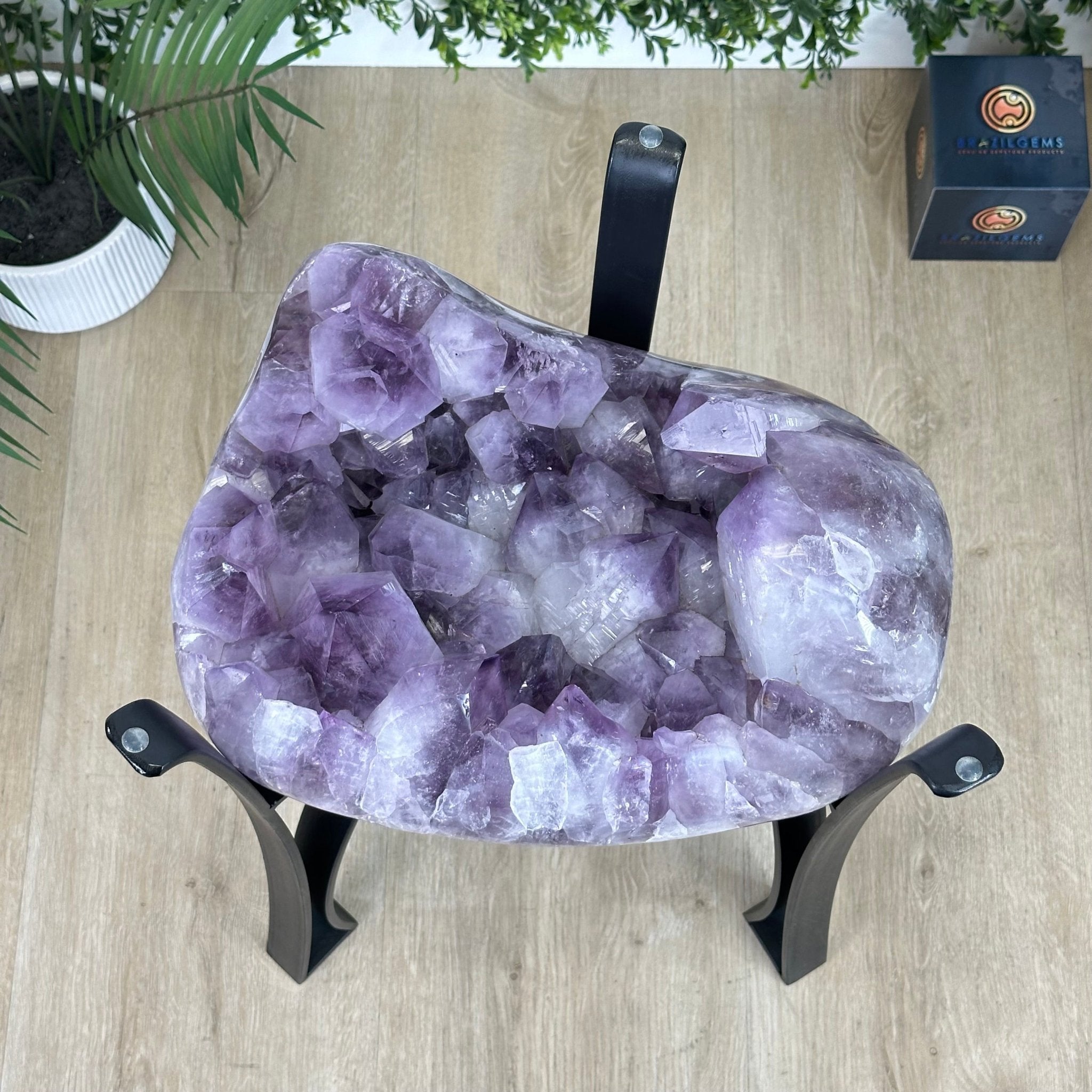 Brazilian Amethyst Geode Side Table, 57 lbs, 21.7" Tall #1384-0038 - Brazil GemsBrazil GemsBrazilian Amethyst Geode Side Table, 57 lbs, 21.7" Tall #1384-0038Tables: Side1384-0038