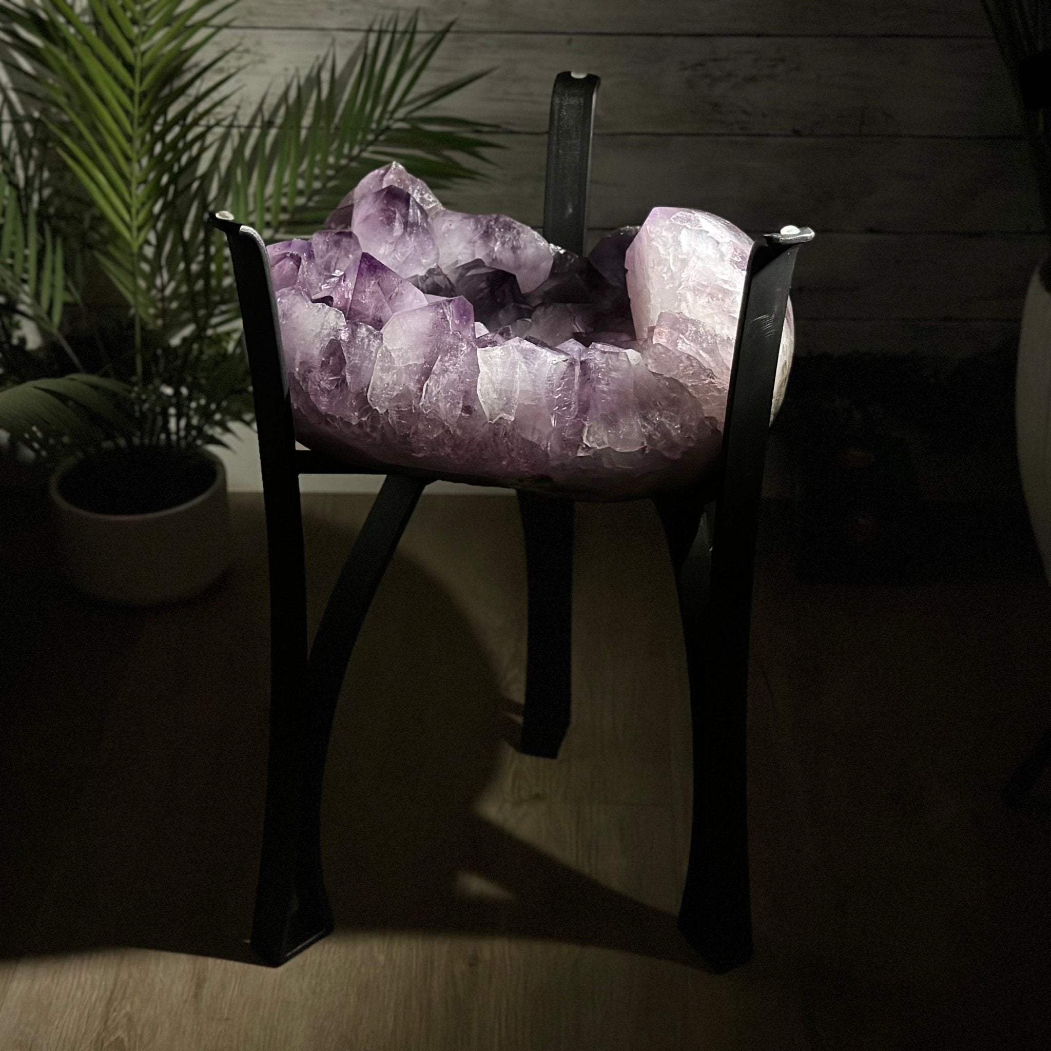 Brazilian Amethyst Geode Side Table, 57 lbs, 21.7" Tall #1384-0038 - Brazil GemsBrazil GemsBrazilian Amethyst Geode Side Table, 57 lbs, 21.7" Tall #1384-0038Tables: Side1384-0038
