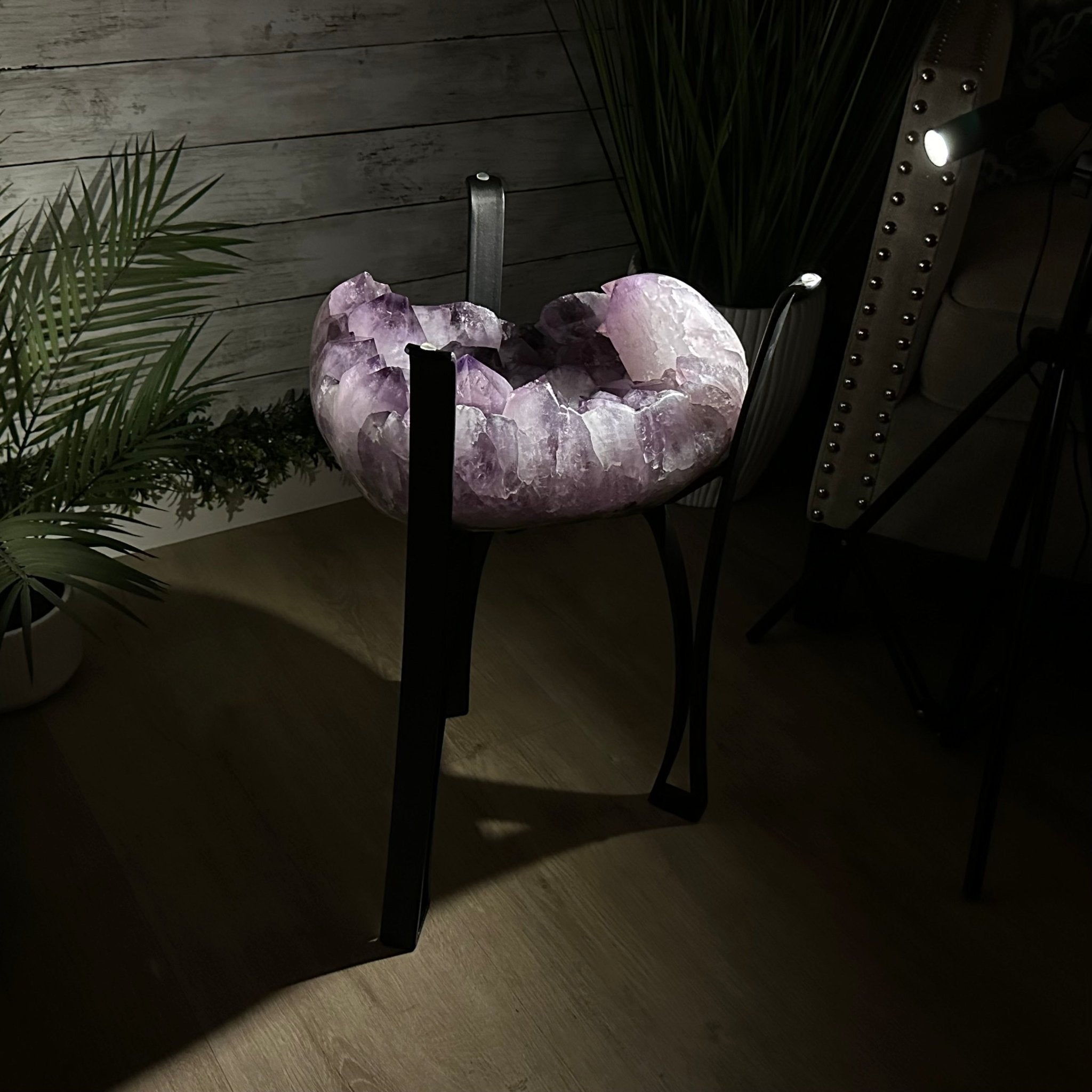 Brazilian Amethyst Geode Side Table, 57 lbs, 21.7" Tall #1384-0038 - Brazil GemsBrazil GemsBrazilian Amethyst Geode Side Table, 57 lbs, 21.7" Tall #1384-0038Tables: Side1384-0038