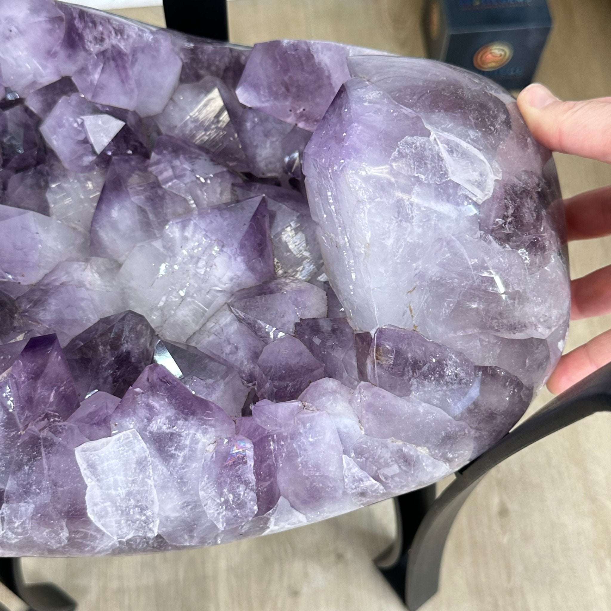 Brazilian Amethyst Geode Side Table, 57 lbs, 21.7" Tall #1384-0038 - Brazil GemsBrazil GemsBrazilian Amethyst Geode Side Table, 57 lbs, 21.7" Tall #1384-0038Tables: Side1384-0038