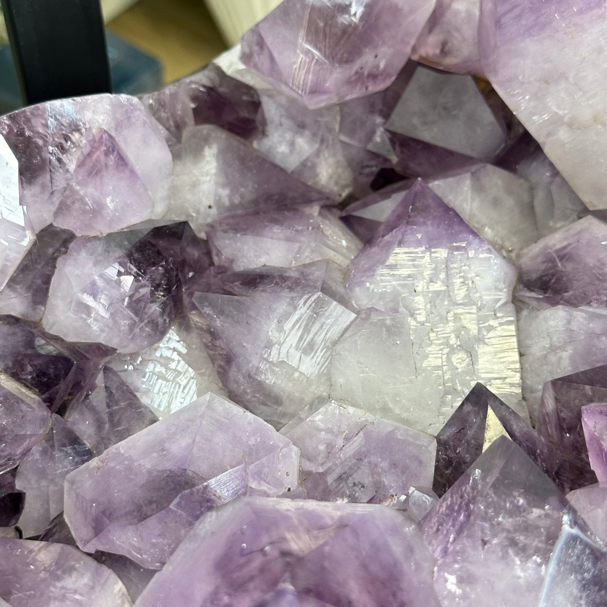 Brazilian Amethyst Geode Side Table, 57 lbs, 21.7" Tall #1384-0038 - Brazil GemsBrazil GemsBrazilian Amethyst Geode Side Table, 57 lbs, 21.7" Tall #1384-0038Tables: Side1384-0038