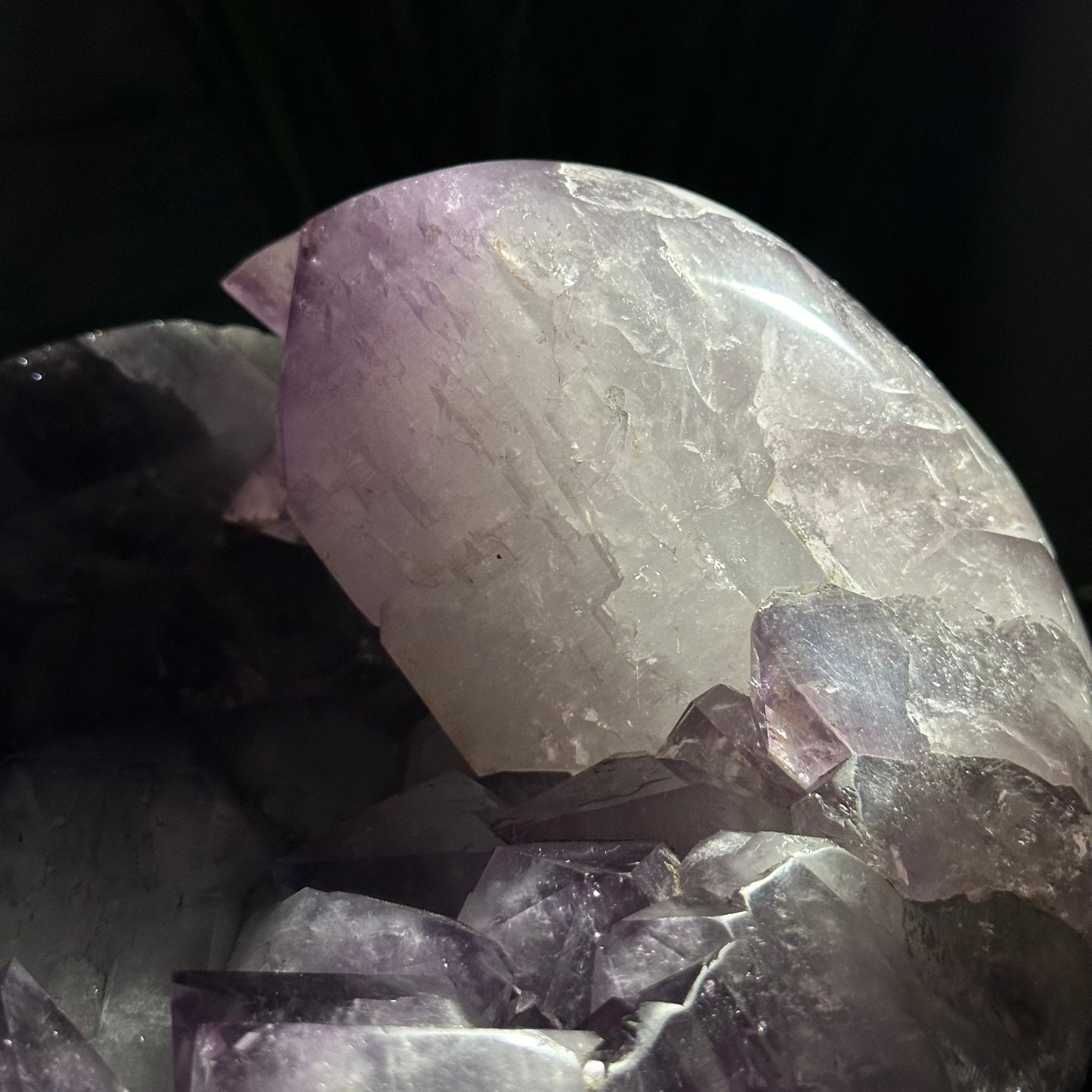 Brazilian Amethyst Geode Side Table, 57 lbs, 21.7" Tall #1384-0038 - Brazil GemsBrazil GemsBrazilian Amethyst Geode Side Table, 57 lbs, 21.7" Tall #1384-0038Tables: Side1384-0038