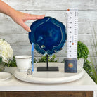 Brazilian Blue Agate Slice on a Metal Stand, 11.5" Tall #5055-0134 - Brazil GemsBrazil GemsBrazilian Blue Agate Slice on a Metal Stand, 11.5" Tall #5055-0134Slices on Fixed Bases5055-0134