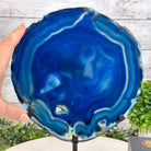 Brazilian Blue Agate Slice on a Metal Stand, 11.5" Tall #5055-0134 - Brazil GemsBrazil GemsBrazilian Blue Agate Slice on a Metal Stand, 11.5" Tall #5055-0134Slices on Fixed Bases5055-0134