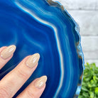 Brazilian Blue Agate Slice on a Metal Stand, 11.5" Tall #5055-0134 - Brazil GemsBrazil GemsBrazilian Blue Agate Slice on a Metal Stand, 11.5" Tall #5055-0134Slices on Fixed Bases5055-0134