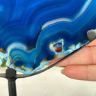 Brazilian Blue Agate Slice on a Metal Stand, 11.5" Tall #5055-0134 - Brazil GemsBrazil GemsBrazilian Blue Agate Slice on a Metal Stand, 11.5" Tall #5055-0134Slices on Fixed Bases5055-0134